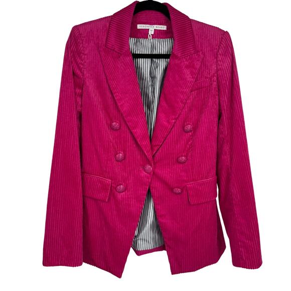 Veronica Beard Gaya Blazer Corduroy Miller‎ Hot Pink Size 2 Dickey Jacket - Picture 5 of 14